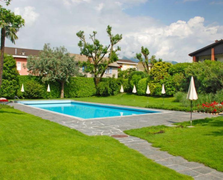 Ferienwohnung mit Garten und Pool in Ascona Exterior foto
